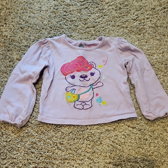 Gerber Pink Bear Graphic Long Sleeve Tee - Picture 1 of 8